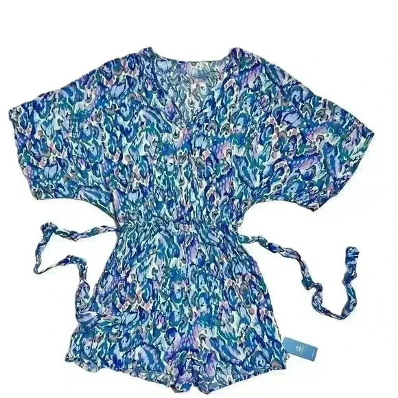 Cupshe Romper Colorful Beach V Neck Tie-Waist Lightweight Summer Stretchy Swim - Picture 2 of 10